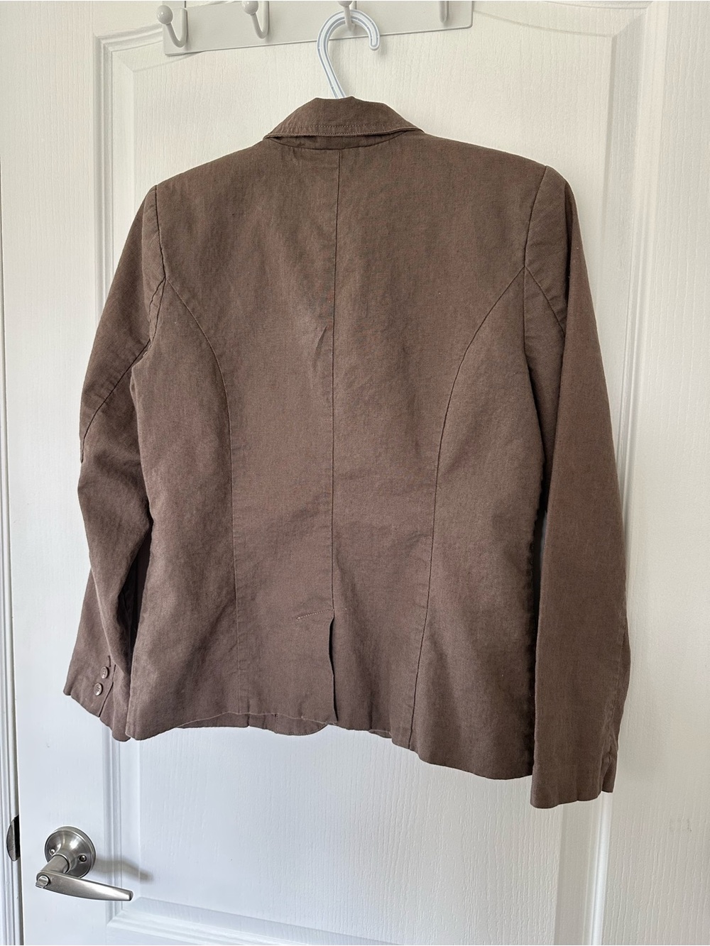 Reitman’s Muted Brown Linen Blend Button Down Blazer Jacket Cottagecore Academia - Picture 3 of 8